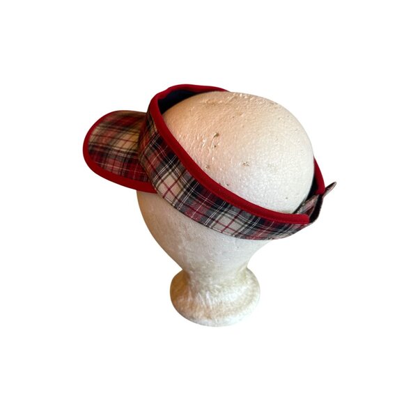 Vintage 90s Cincinnati Reds MLB Plaid Visor Cotton Adjustable Fit - Picture 2 of 8